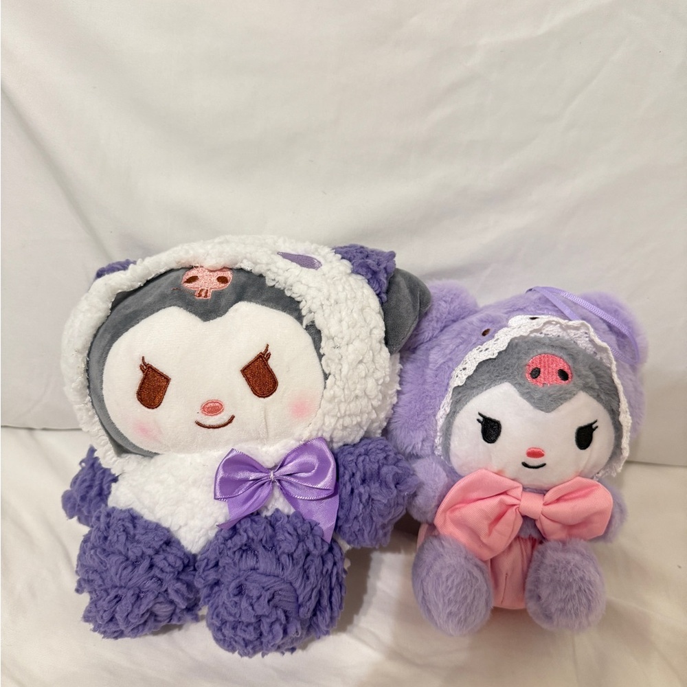 2 Sanrio Kuromi Plush Toy Set with Purple and Pink Accents